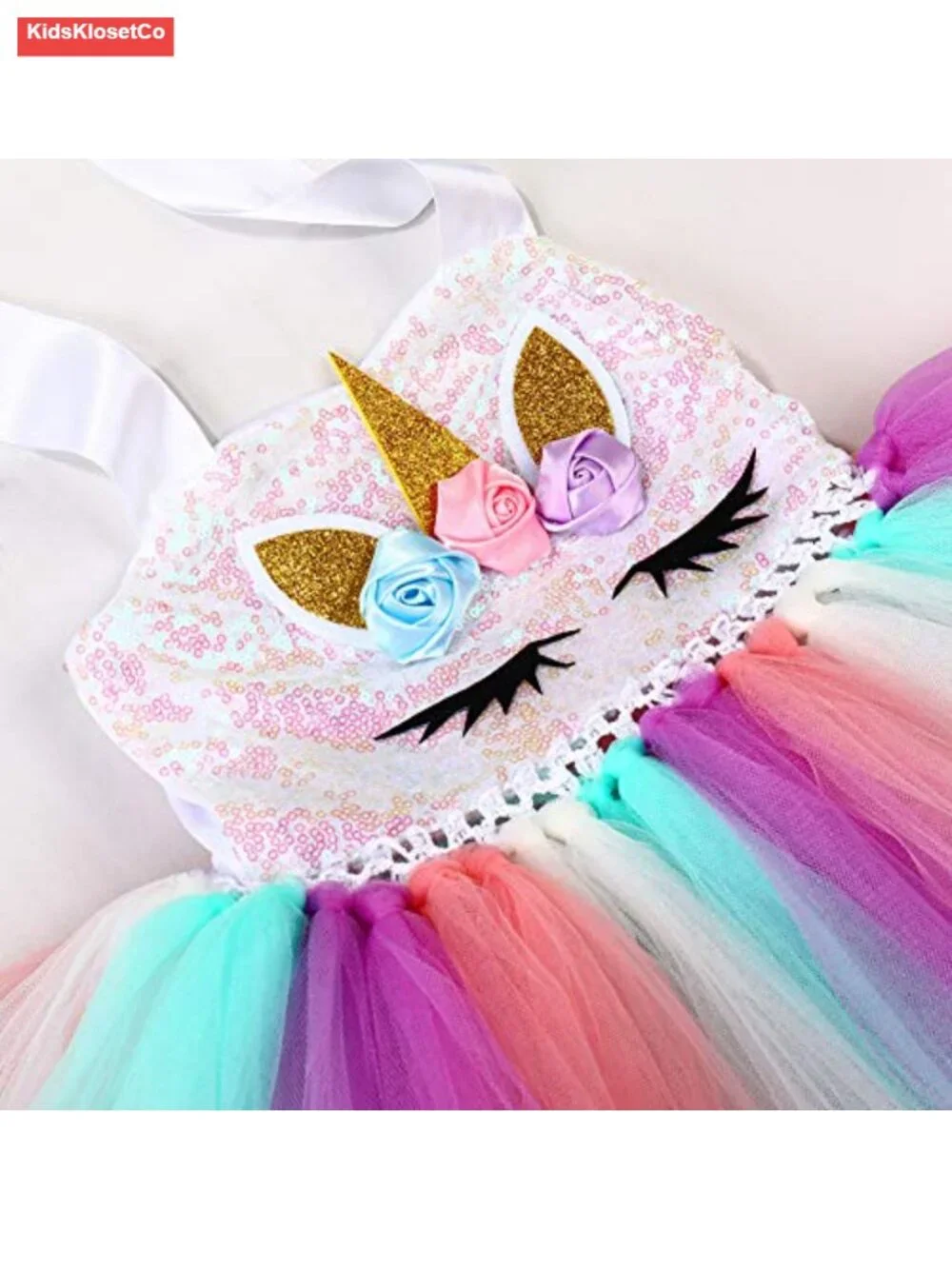 Sequined Unicorn Tutu Dress With Headband, Girls Costume, Birthday Party